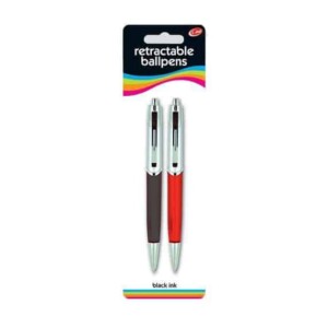STATIONERY RETRACTABLE BALLPENS TWIN PACK
