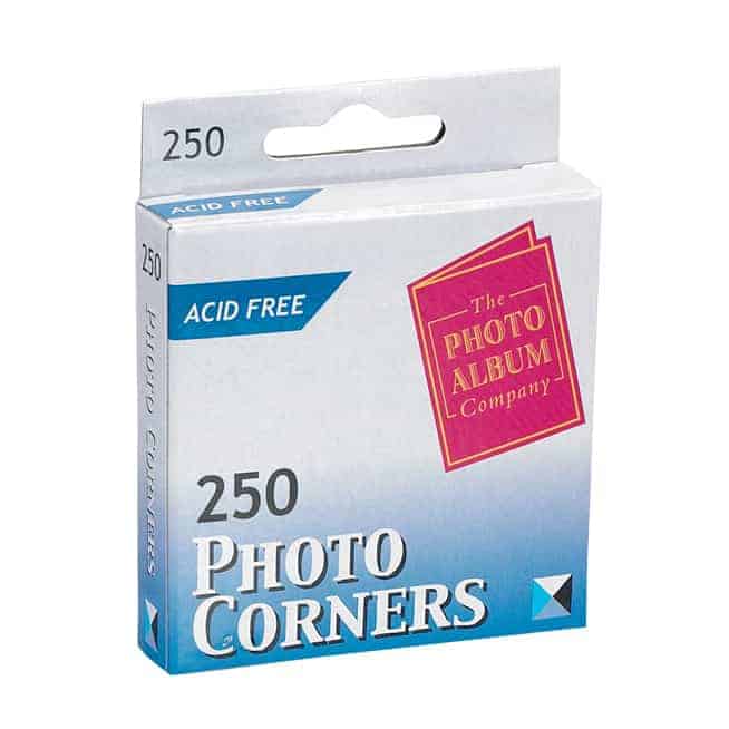 PHOTO CORNERS : 250 Corners per Pack Hedon Green Print