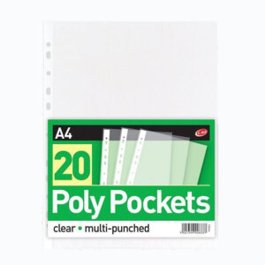 PUNCH POCKETS A4 20Pack