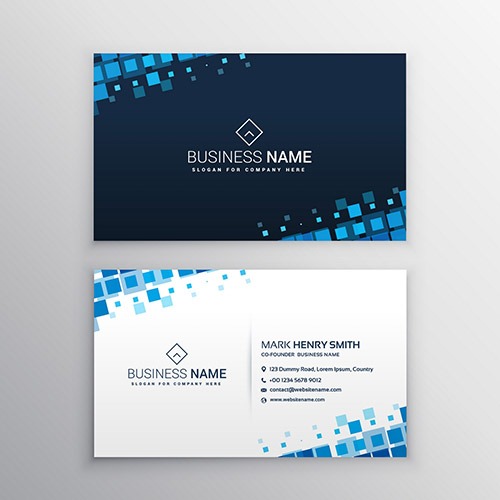 Cool Blue Business Cards